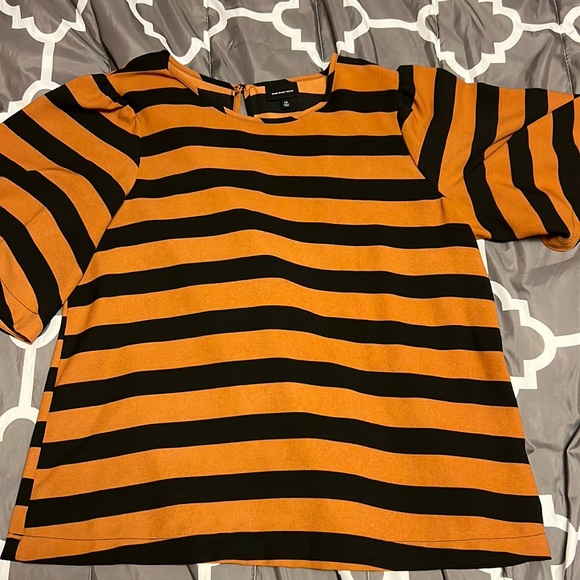 Who What Wear Tops - Brown and black striped shirt